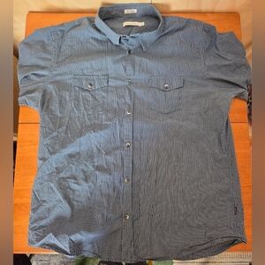 Calvin Klein Men's XL Blue Check Button-Up Shirt | Long Sleeve Cotton